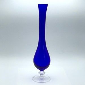 Vintage Royal Gallery Italian Lead Crystal Jessica Cobalt Blue Glass Vase 1997